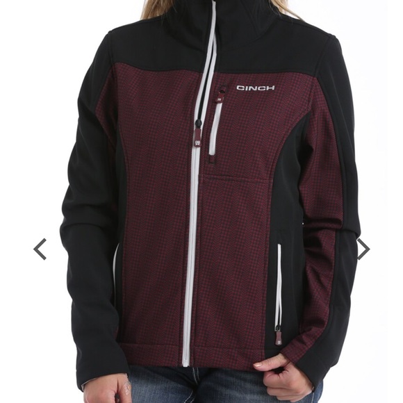 Cinch Jackets & Blazers - CINCH Women’s Color Blocked Bonded western Jacket Black / Burgundy  like new